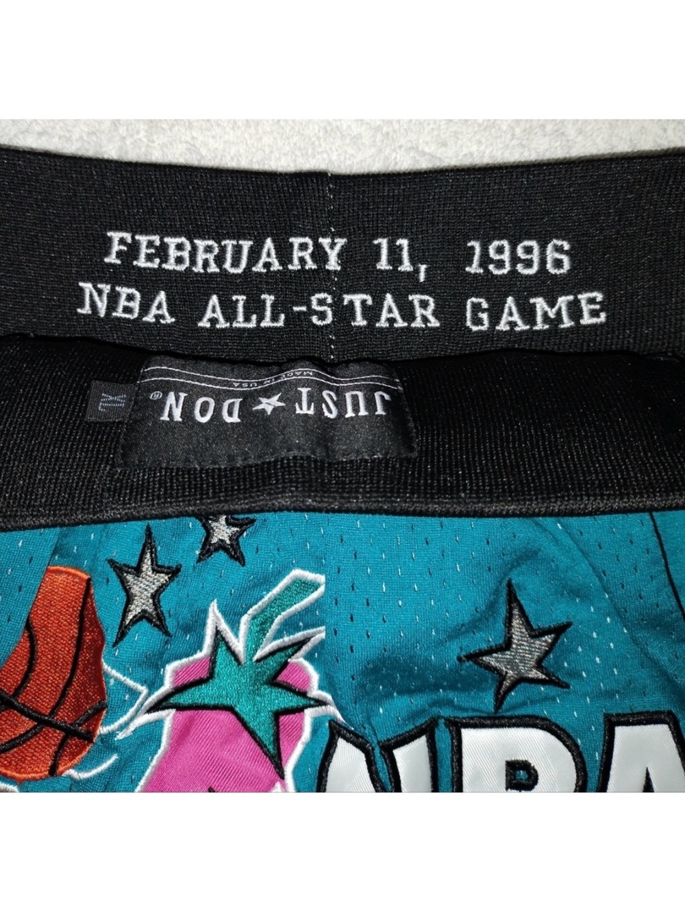 Jordan 1996 Throwback NBA All Star Game Just Don Athletic Mesh Basketball Shorts - Picture 3 of 6